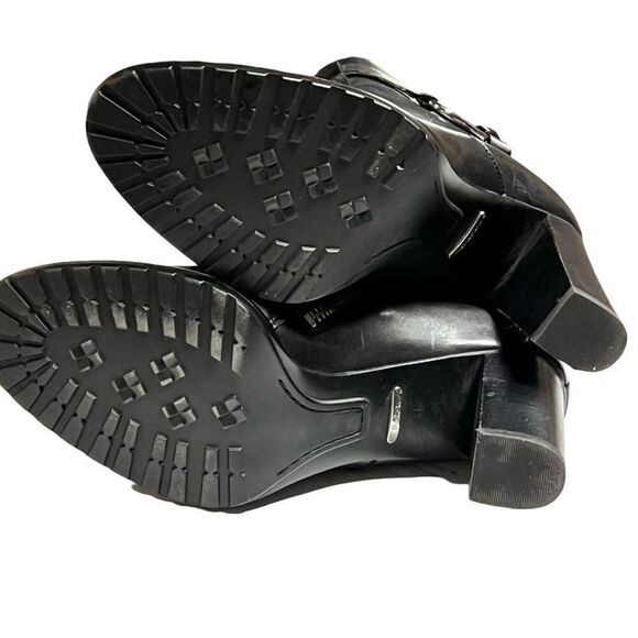Like New RL Ralph Lauren Laletta Black Leather Italian High Heel Ankle Booties - Picture 5 of 8